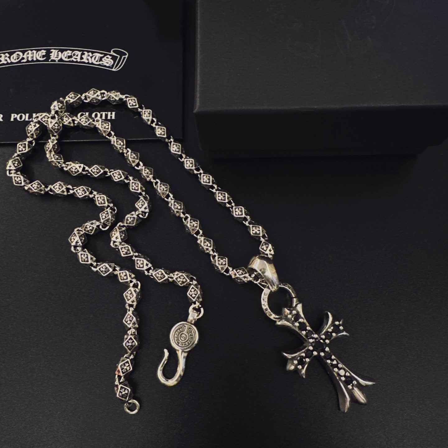 Chrome Hearts Silver Cross Pendant Necklace